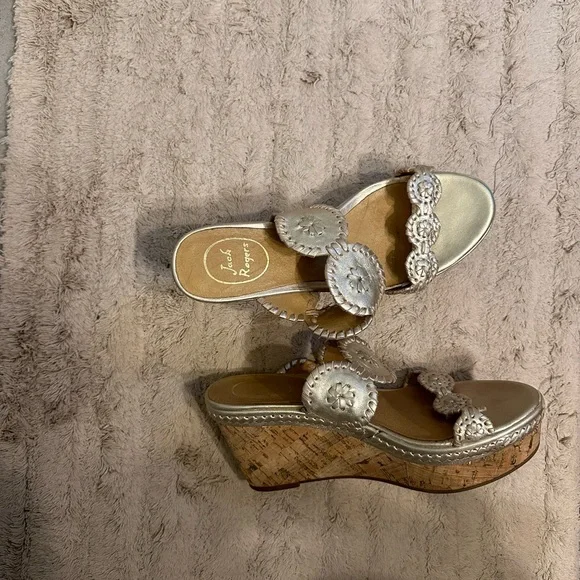Jack Rogers Gold Platform Sandals - Picture 2 of 3
